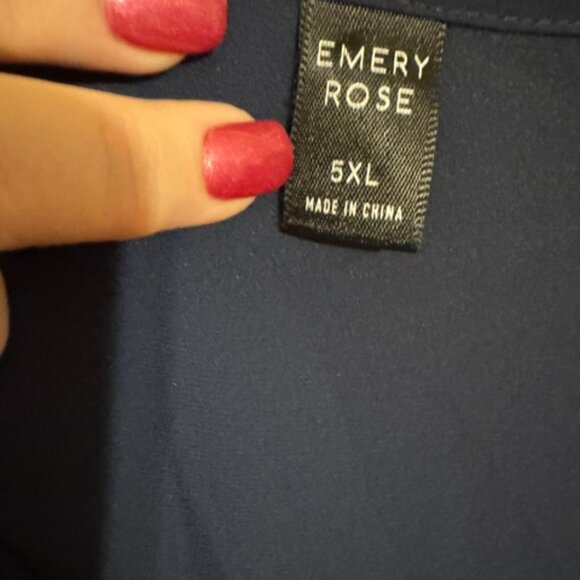 ❤️EMERY ROSE NAVY V-NECK BLOUSE PLUS SIZE: 3X - Picture 7 of 7